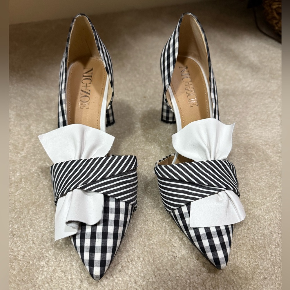 Nic + Zoe Black and White Gingham Pumps Size 7